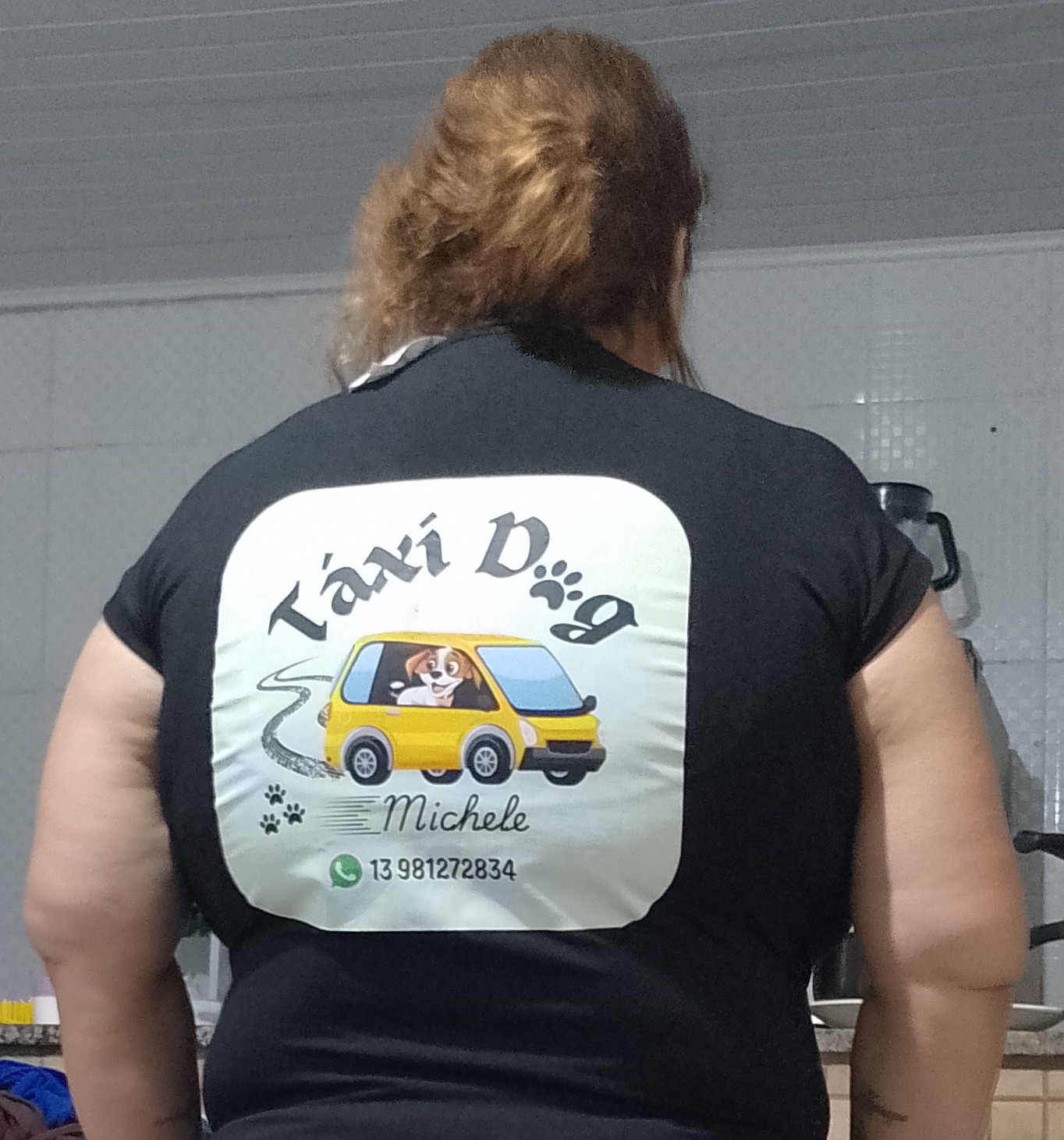 Michele Táxi Dog - Michele com cachorro